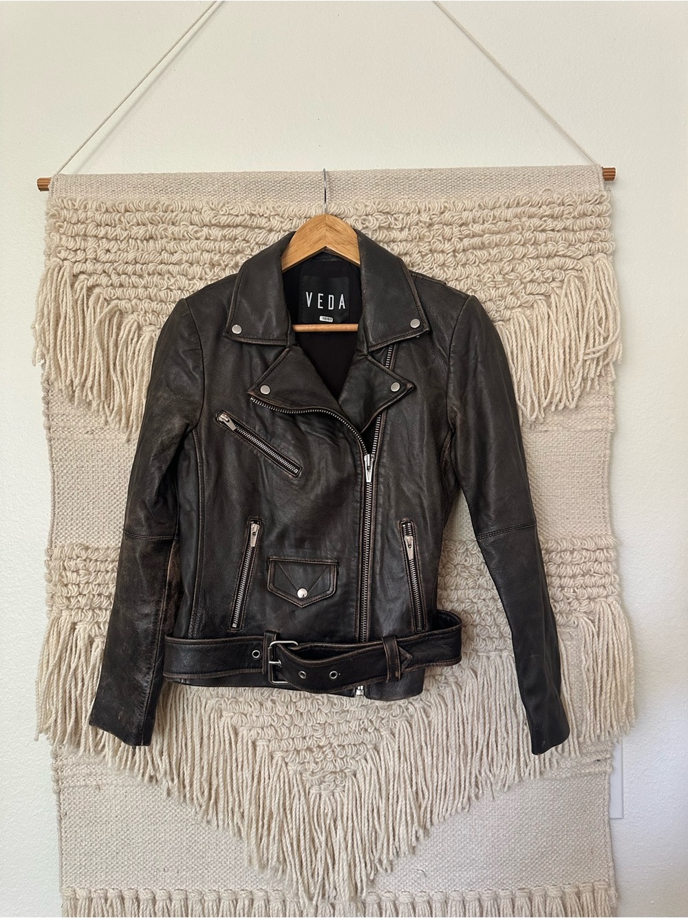 VEDA Classic Moto Leather Jacket